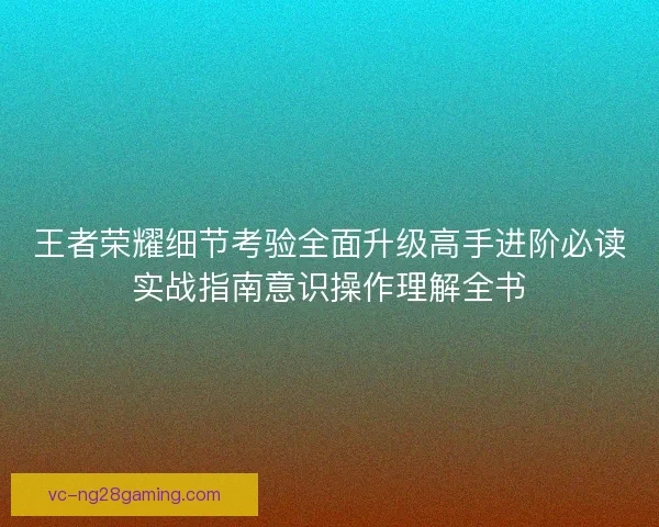 王者荣耀细节考验全面升级高手进阶必读实战指南意识操作理解全书